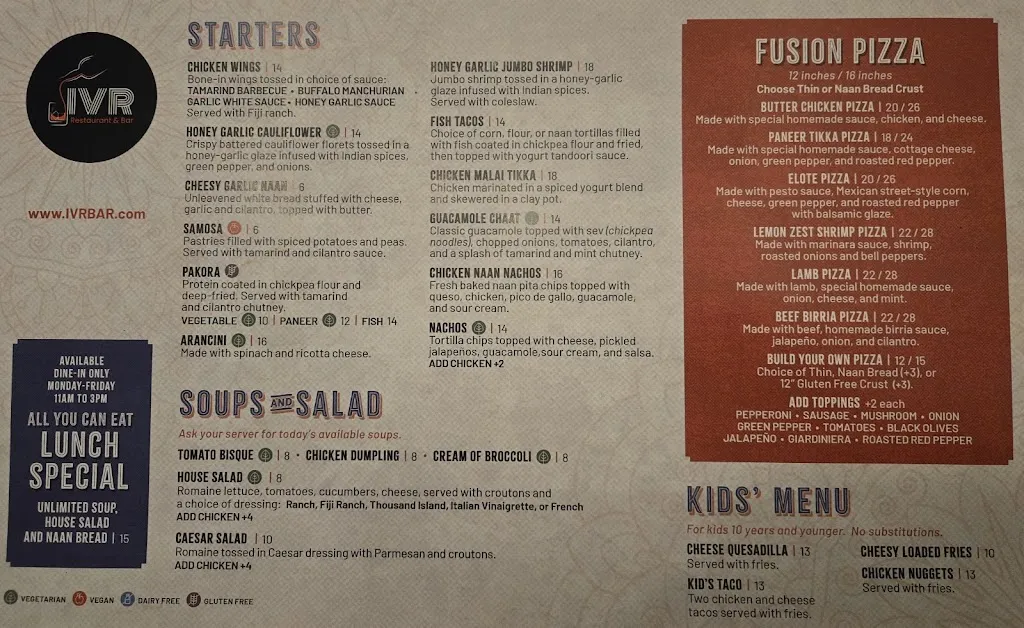Menu_IVR Restaurant & Bar_Kaukauna, WI_image_old_2