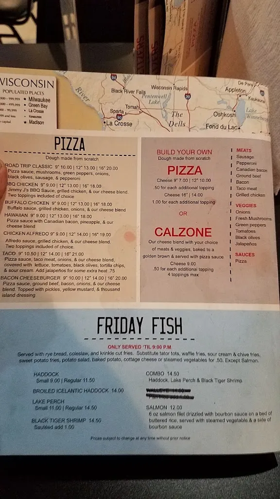 Menu_Road Trip Food And Spirits_Kaukauna, WI_image_old_2