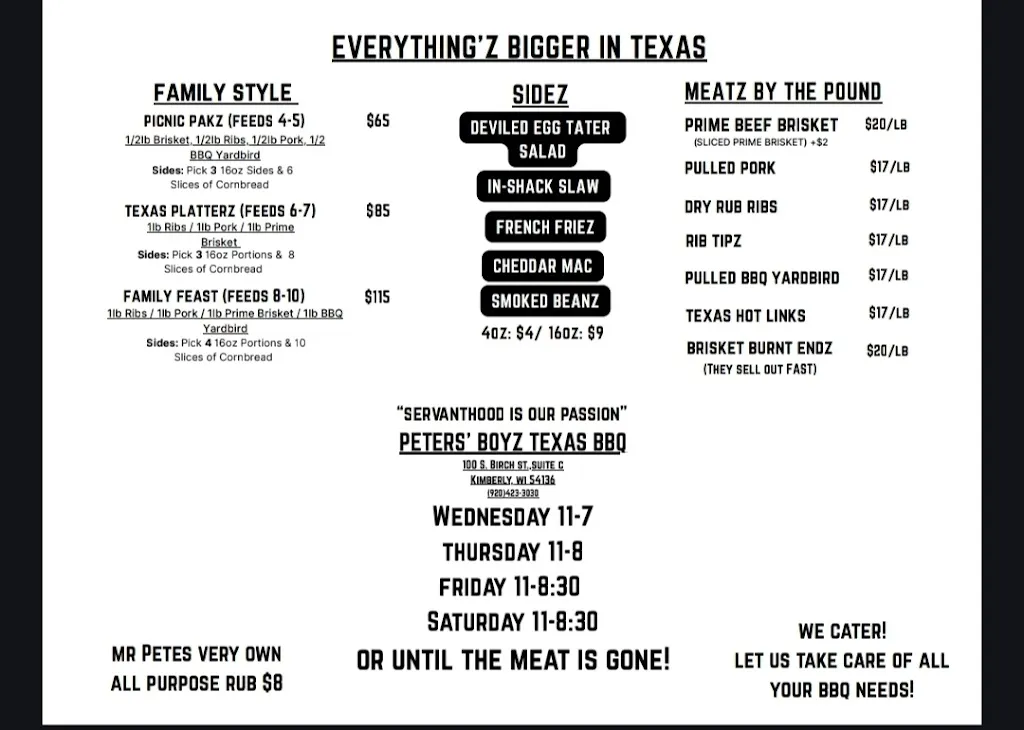 Menu_Peters' Boyz Texas BBQ_Kimberly, WI_image_old_2