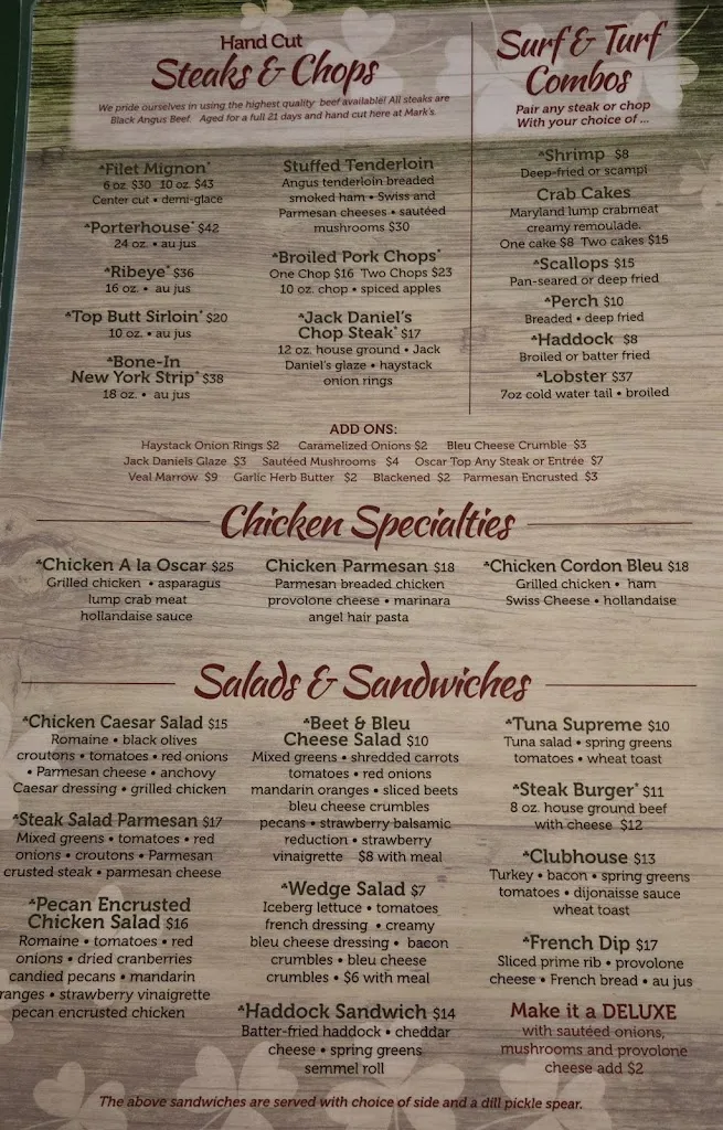 Menu_Mark's East Side_Appleton, WI_image_old_3