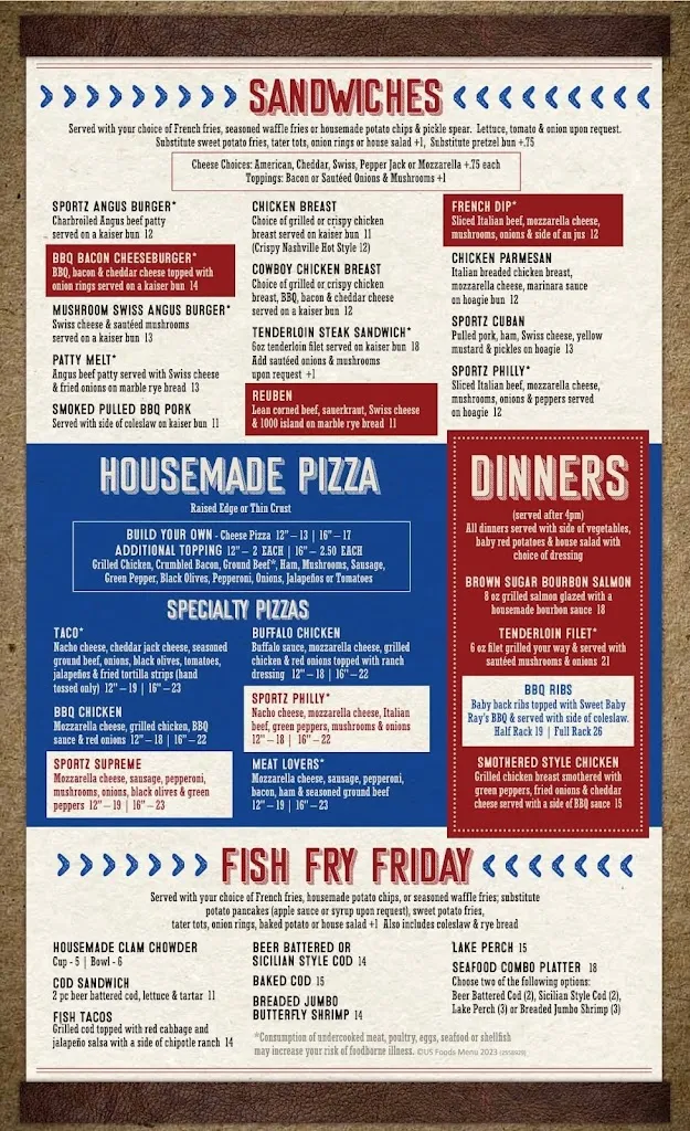 Menu_Sportz Pub and Grill_Menomonee Falls, WI_image_old_1