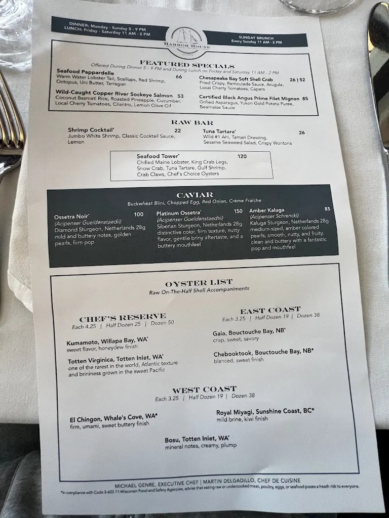 Menu_Harbor House_Milwaukee, WI_image_old_2