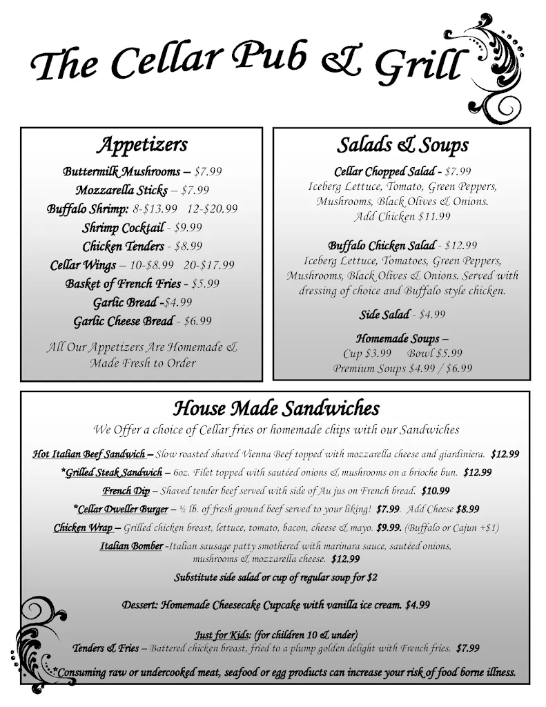 Menu_The Cellar Pub & Grill_Oak Creek, WI_image_old_1