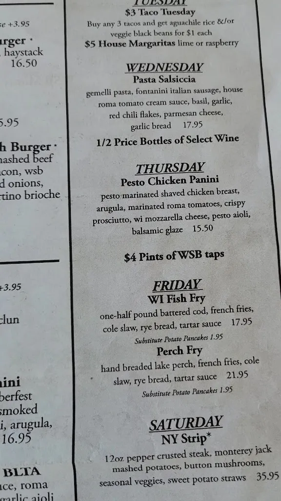 Menu_Water Street Brewery Oak Creek_Oak Creek, WI_image_old_2