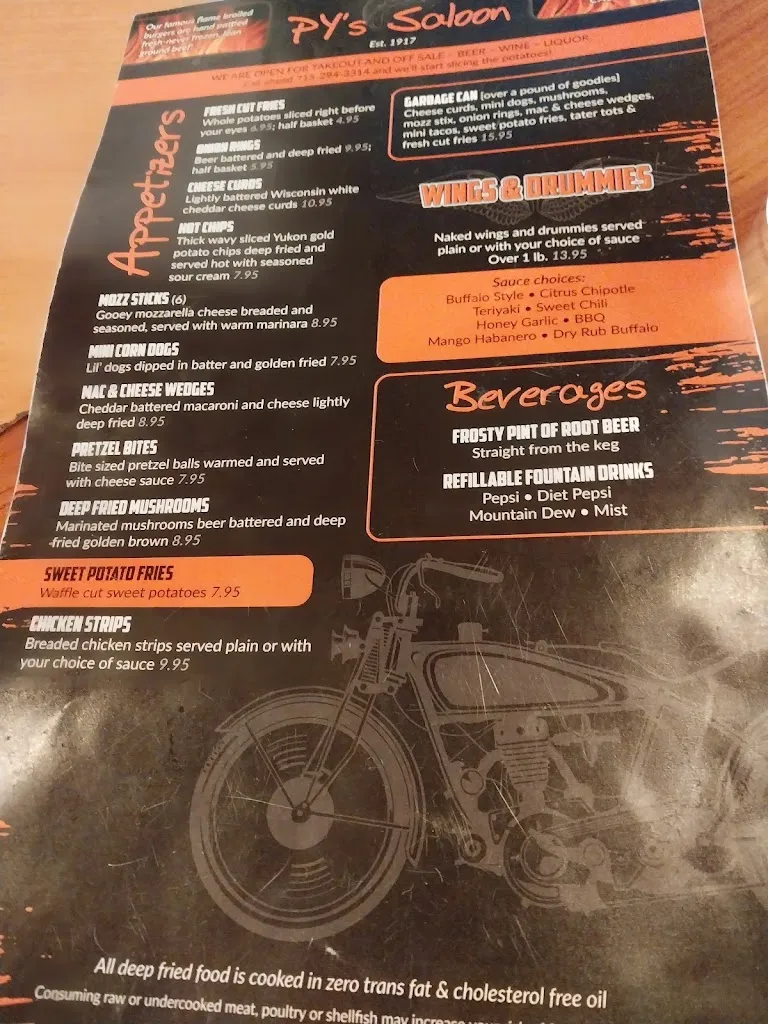 Menu_PY's Saloon_Osceola, WI_image_old_3