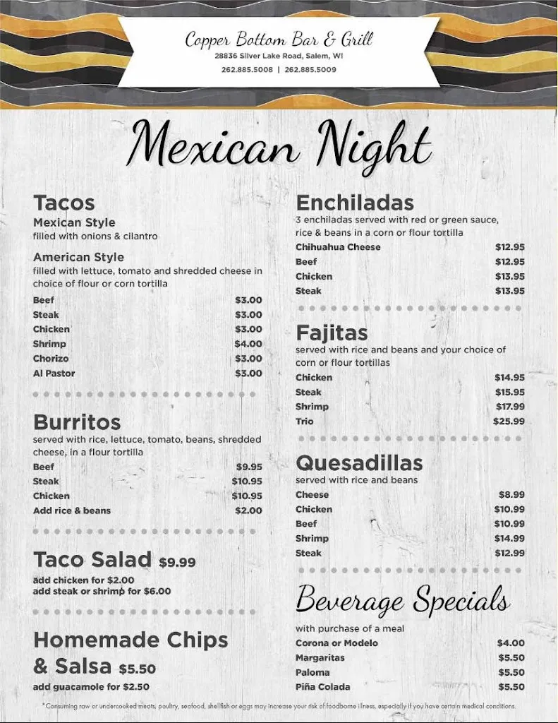 Menu_Copper Bottom Bar and Grill_Salem Lakes, WI_image_old_3