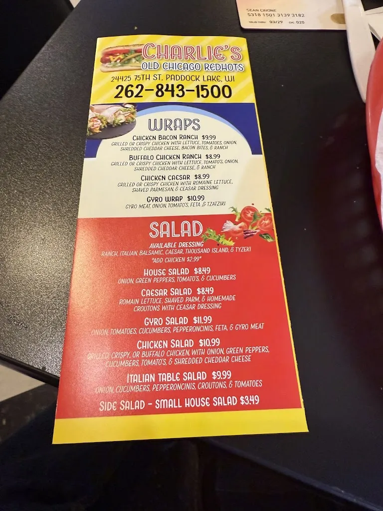Menu_Charlie's Place_Salem Lakes, WI_image_old_1