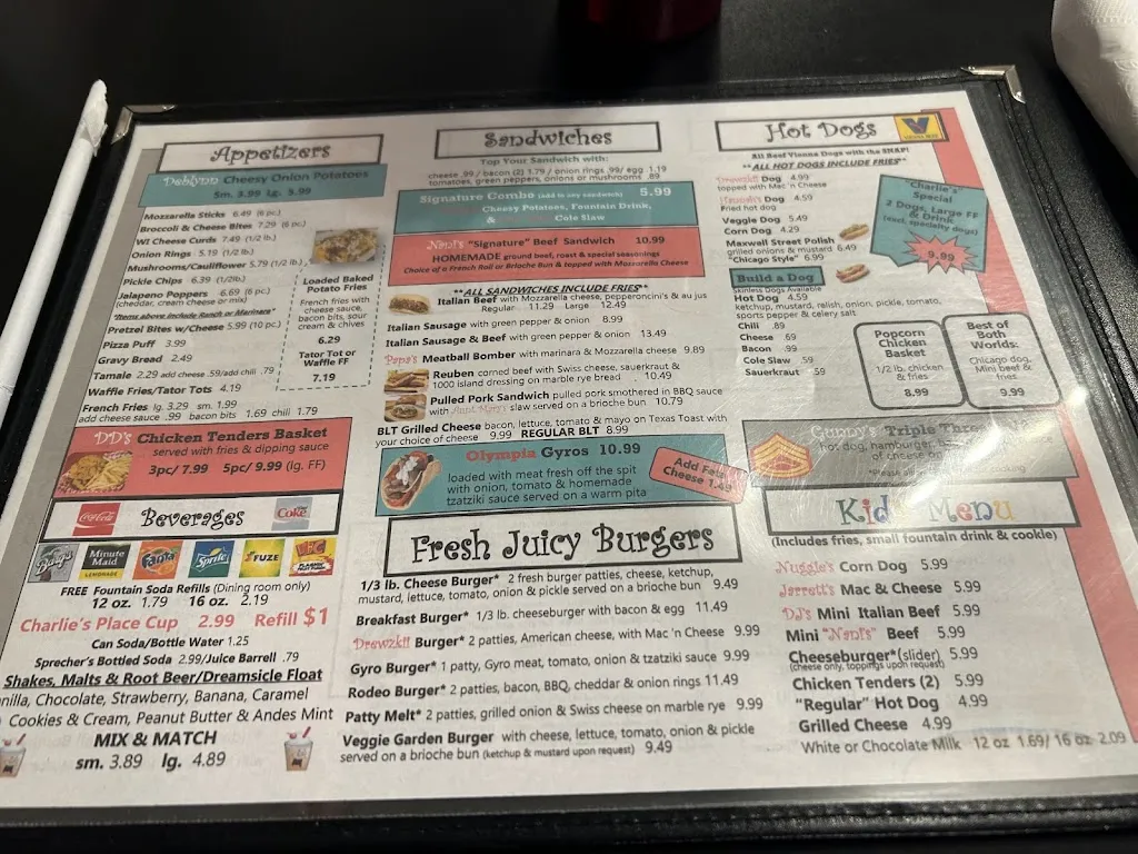 Menu_Charlie's Place_Salem Lakes, WI_image_old_3