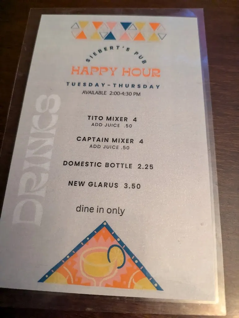 Menu_Sieberts Pub_Salem Lakes, WI_image_old_3