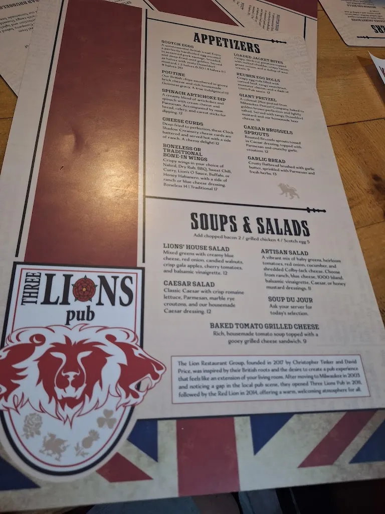 Menu_Three Lions Pub_Shorewood, WI_image_old_3