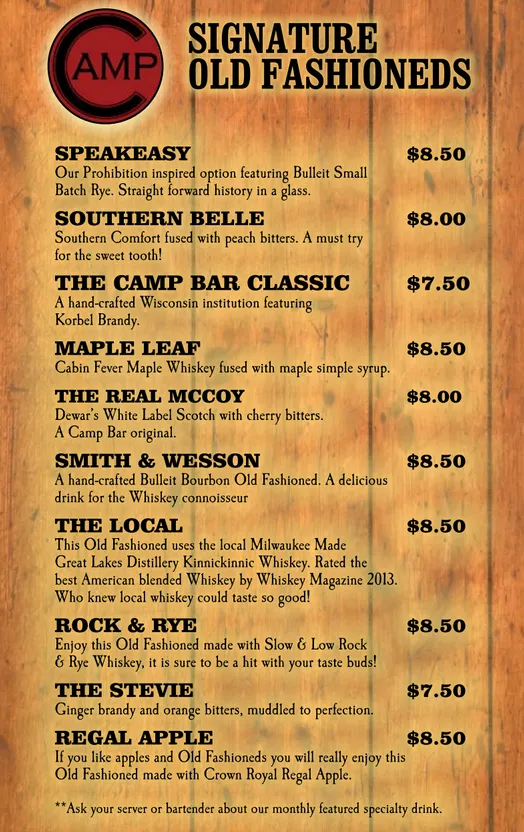 Menu_Camp Bar | Shorewood_Shorewood, WI_image_old_2