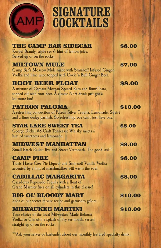 Menu_Camp Bar | Shorewood_Shorewood, WI_image_old_3