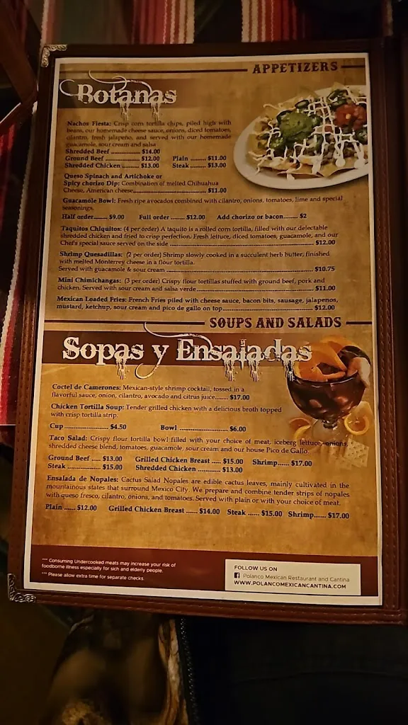 Menu_Polanco Mexican Restaurant and Cantina_Slinger, WI_image_old_3