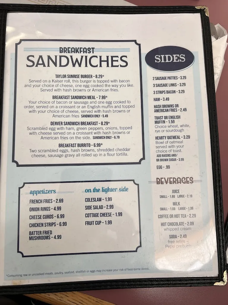 Menu_Taylor Cafe_Taylor, WI_image_old_1