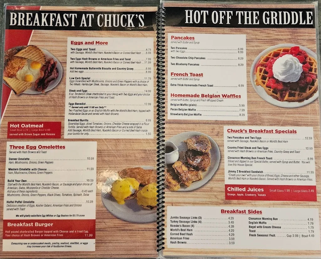 Menu_Chuck's Place Family Restaurant_Thiensville, WI_image_old_2