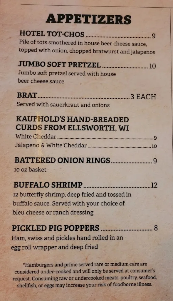 Menu_Hotel Bar & Grill_Turtle Lake, WI_image_old_2
