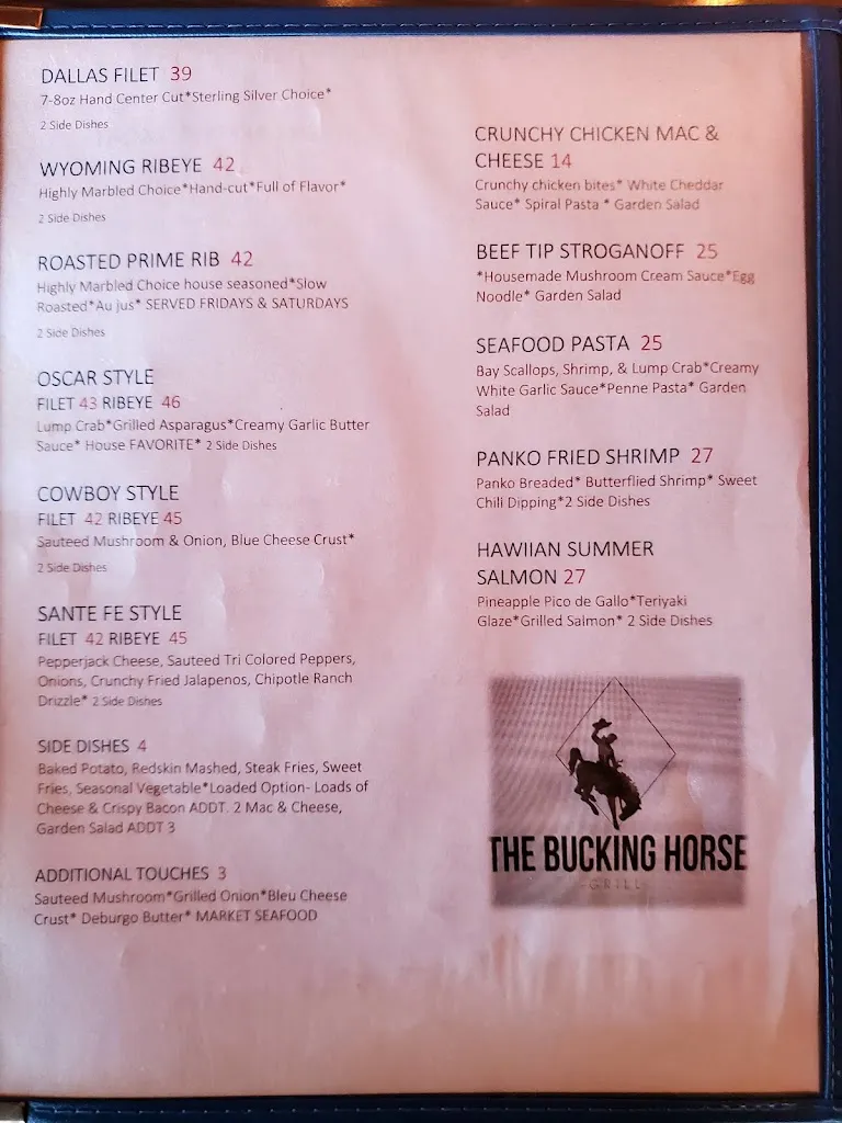 Menu_The Bucking Horse Grill_Torrington, WY_image_old_2