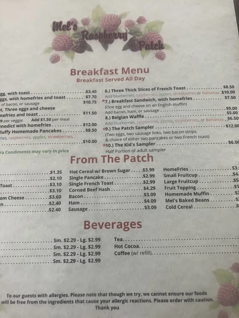 Menu_Mel's Raspberry Patch_Sanford, ME_image_old_2