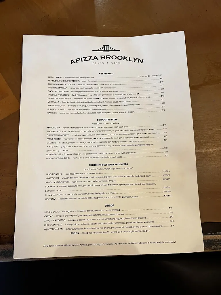 Menu_Apizza Brooklyn Resto + Vino - Pinecrest_Pinecrest, FL_image_old_2