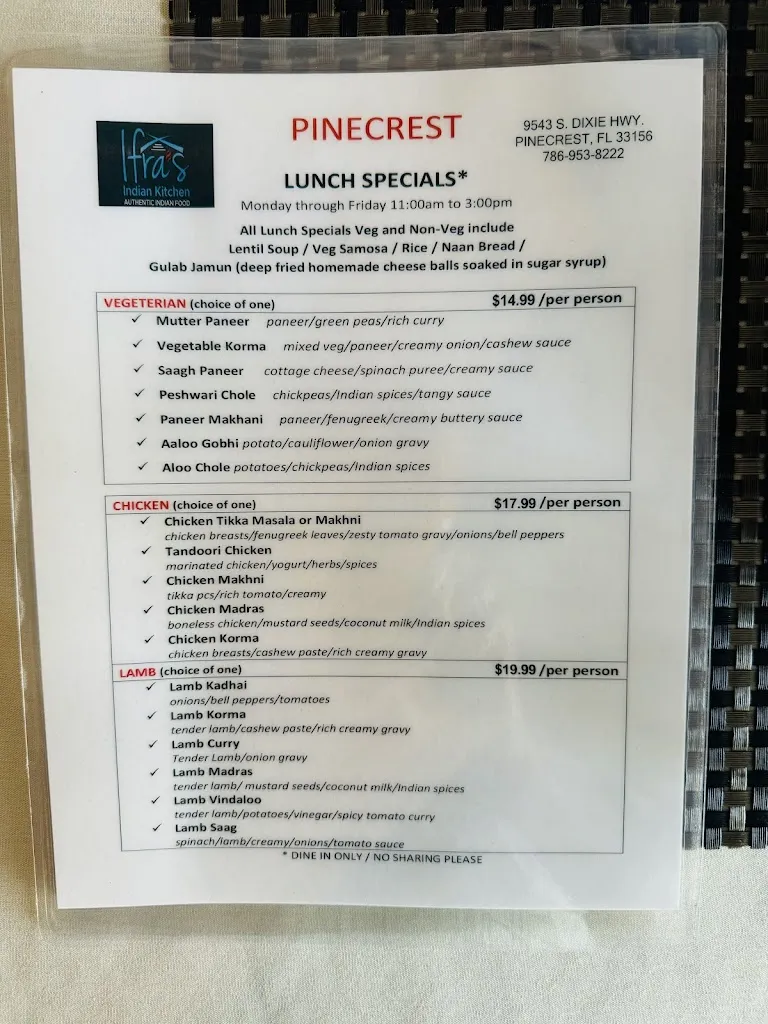 Menu_Ifra’s Indian Kitchen_Pinecrest, FL_image_old_3