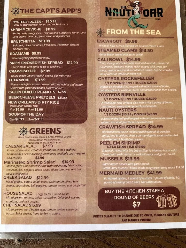 Menu_The Nauti Oar_Port Richey, FL_image_old_1