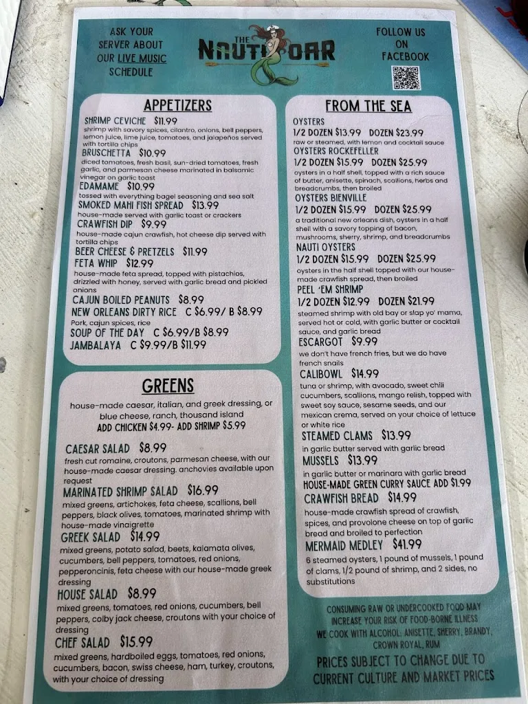Menu_The Nauti Oar_Port Richey, FL_image_old_2