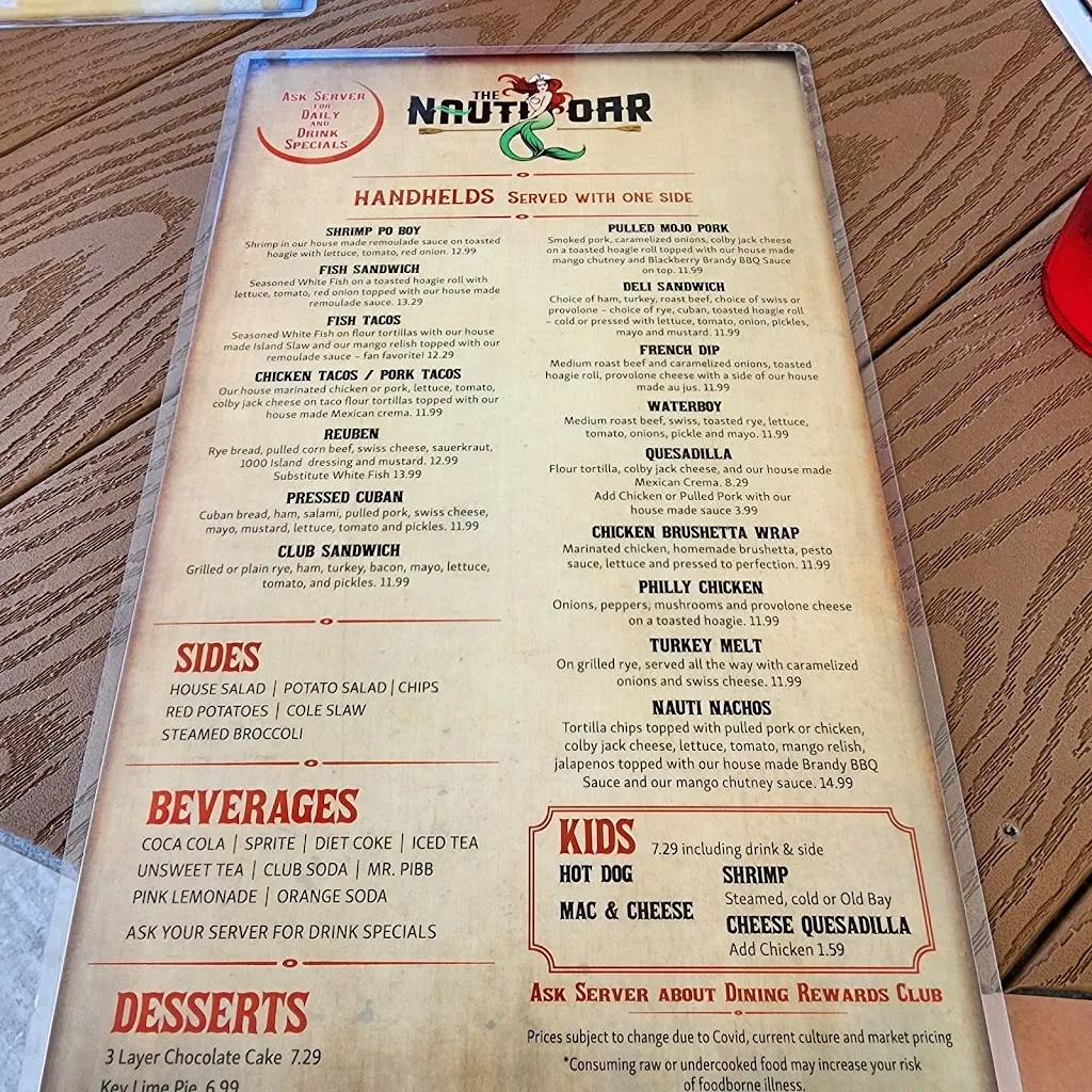 Menu_The Nauti Oar_Port Richey, FL_image_old_3