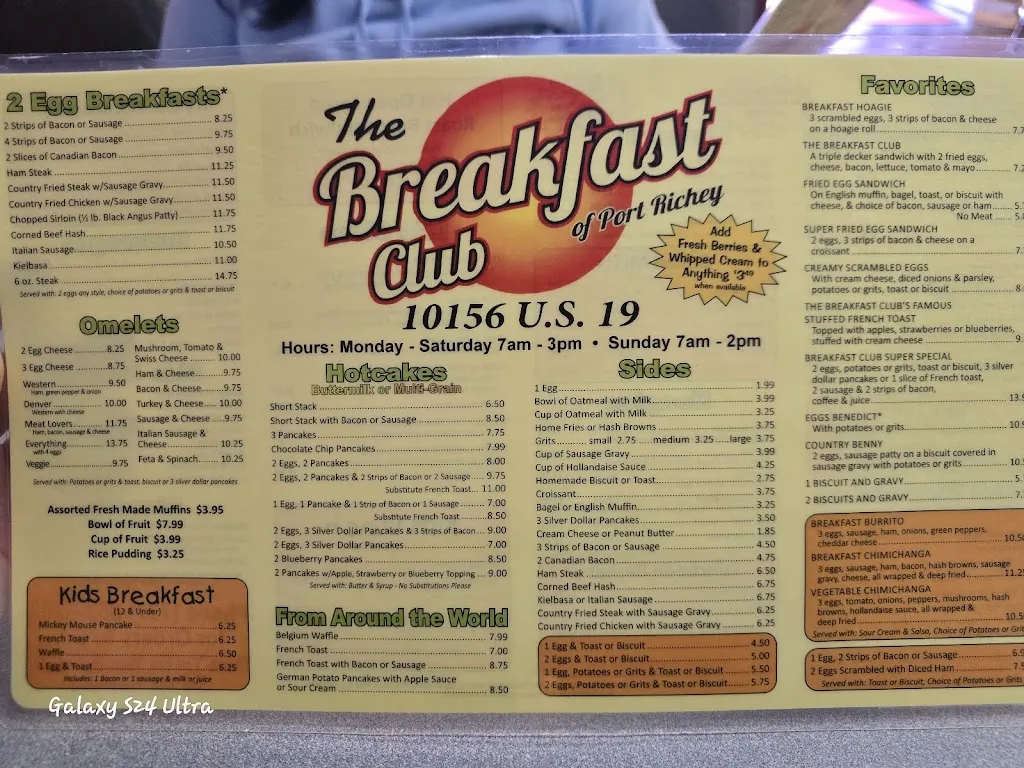 Menu_The Breakfast Club_Port Richey, FL_image_old_2