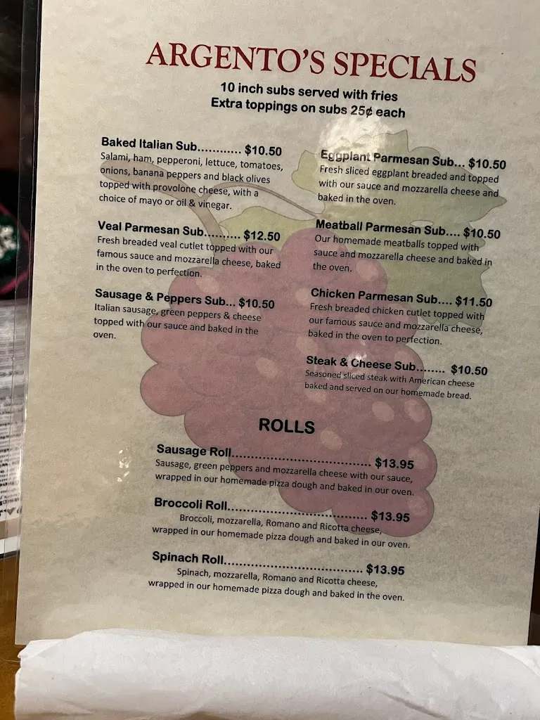 Menu_Argento's Italian Bistro_Port Richey, FL_image_old_2