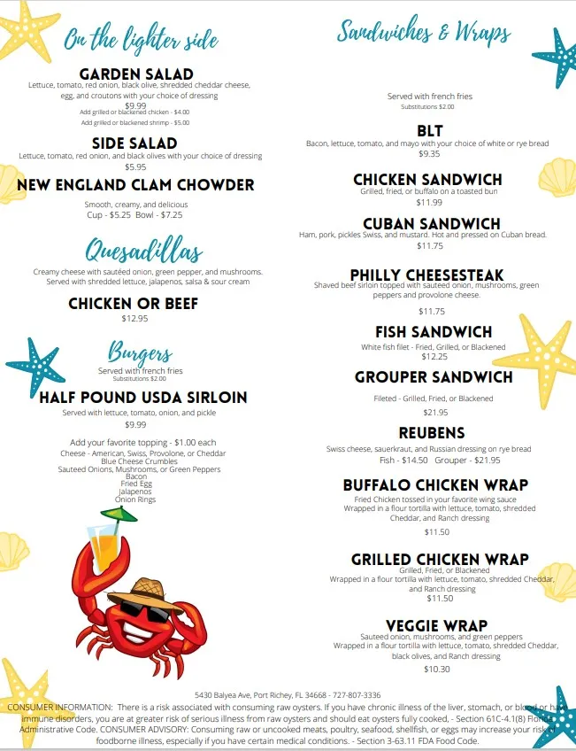 Menu_Crab Shack_Port Richey, FL_image_old_3