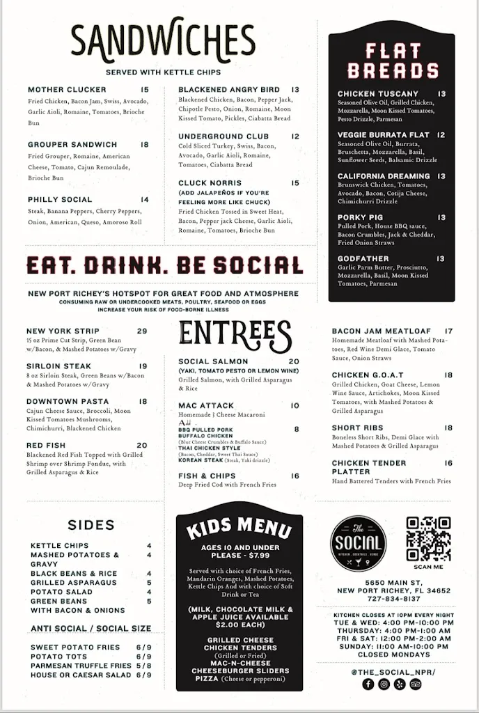 Menu_The Social NPR_New Port Richey, FL_image_old_2