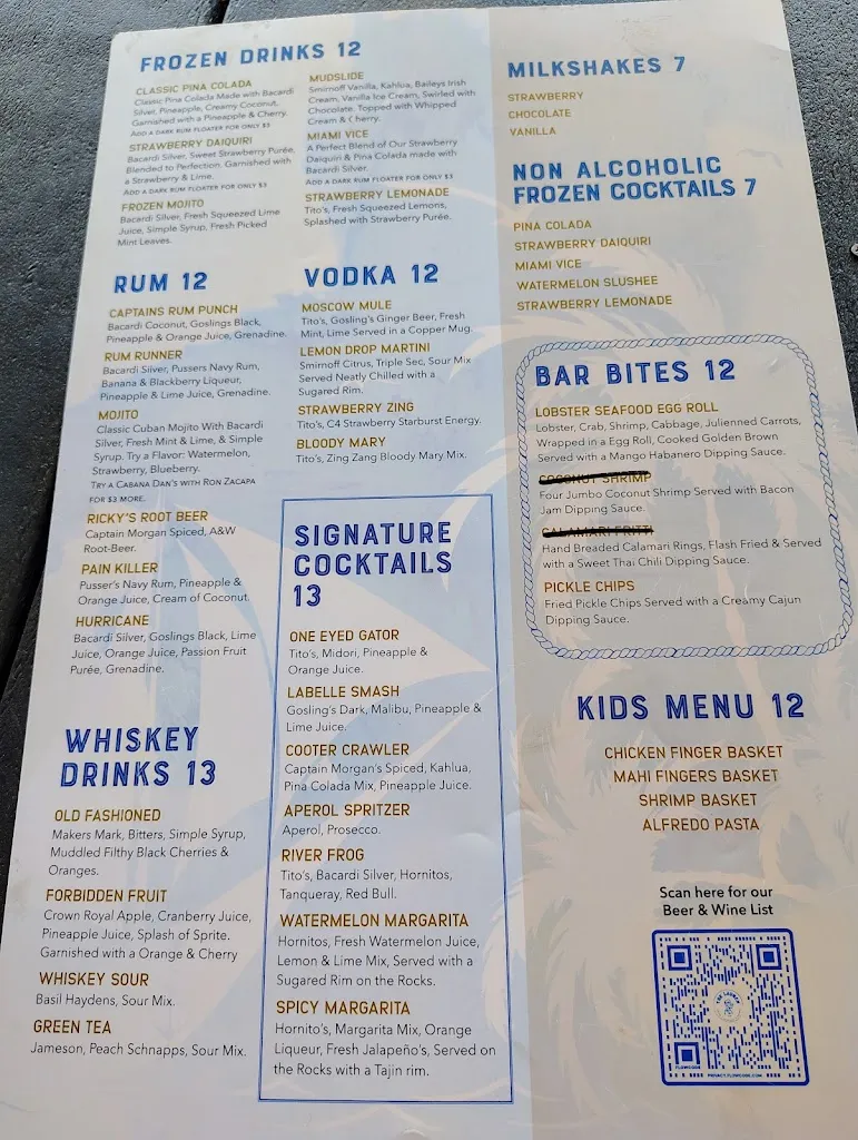 Menu_The Launch_LaBelle, FL_image_old_1