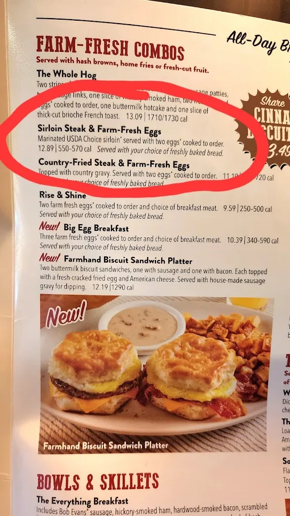 Menu_Bob Evans_Tampa, FL_image_old_2