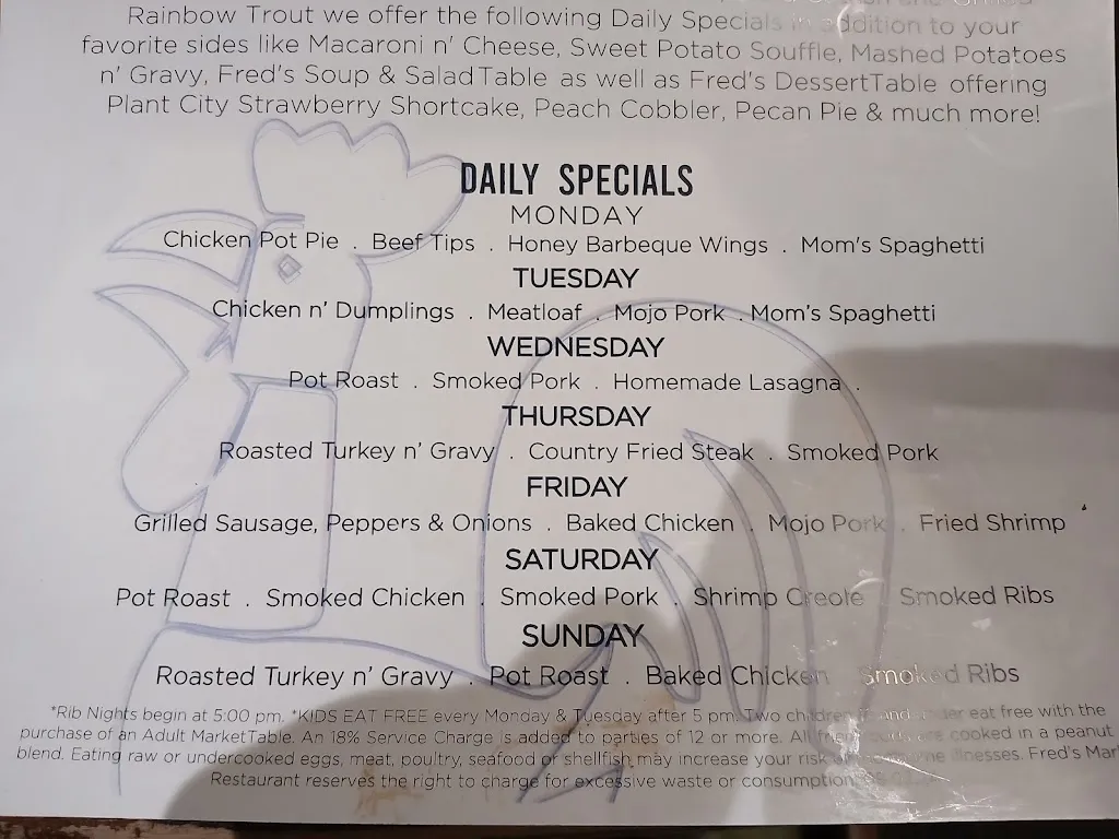 Menu_Fred's Market Restaurant_Riverview, FL_image_old_2