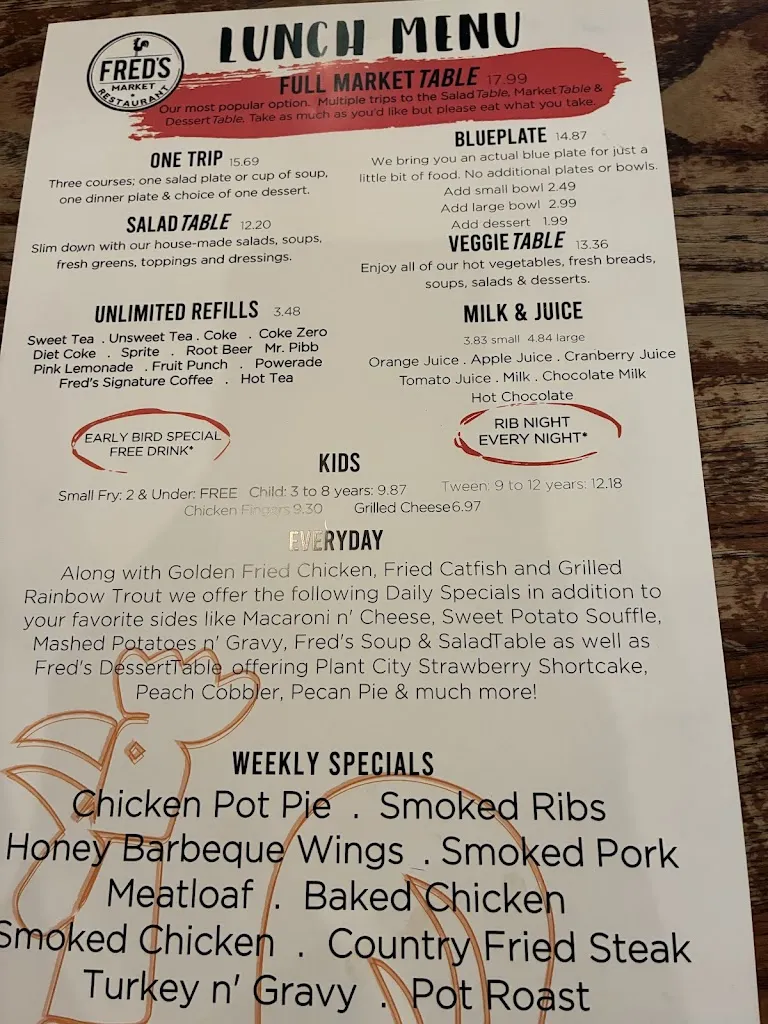 Menu_Fred's Market Restaurant_Riverview, FL_image_old_3