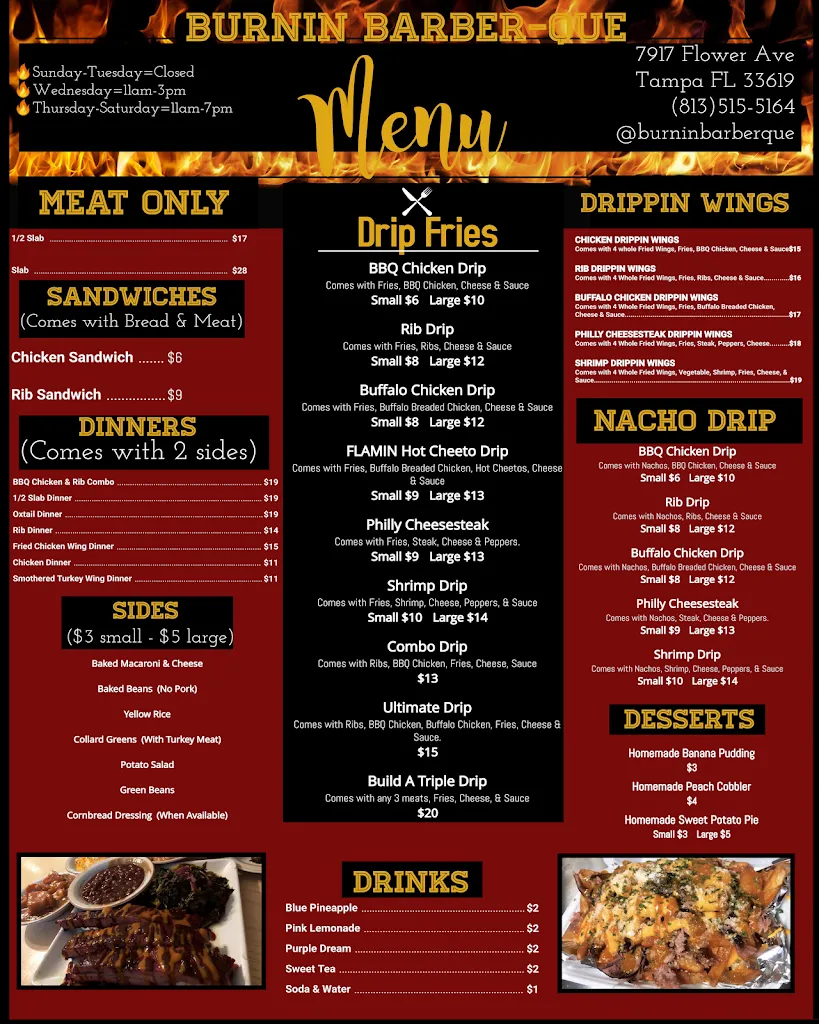 Menu_Burnin' Barber-Que & More_Tampa, FL_image_old_1