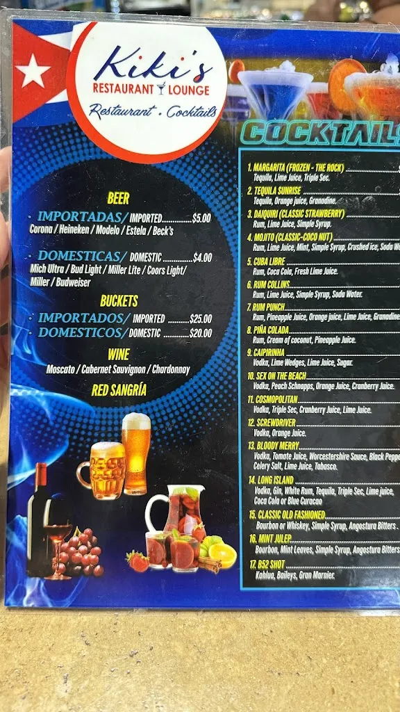 Menu_Kiki's Restaurant & Lounge_Tampa, FL_image_old_3
