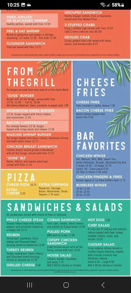Menu_The River's Edge Bar & Grill_Gibsonton, FL_image_old_3