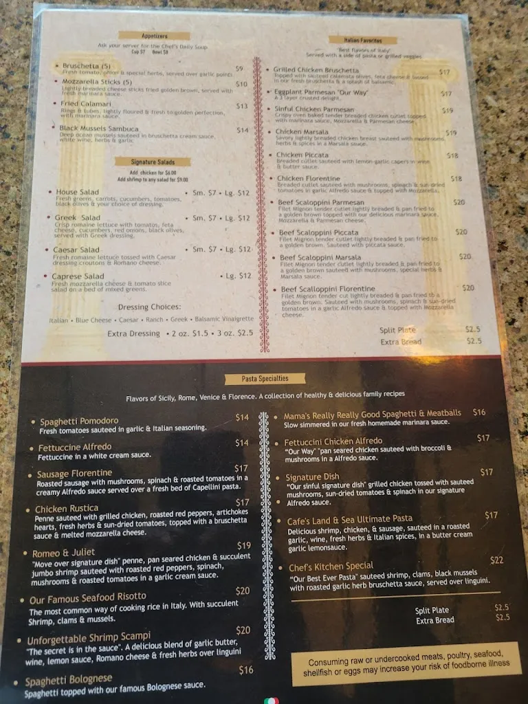 Menu_Italian Kitchen Grill and Cafe_Riverview, FL_image_old_1