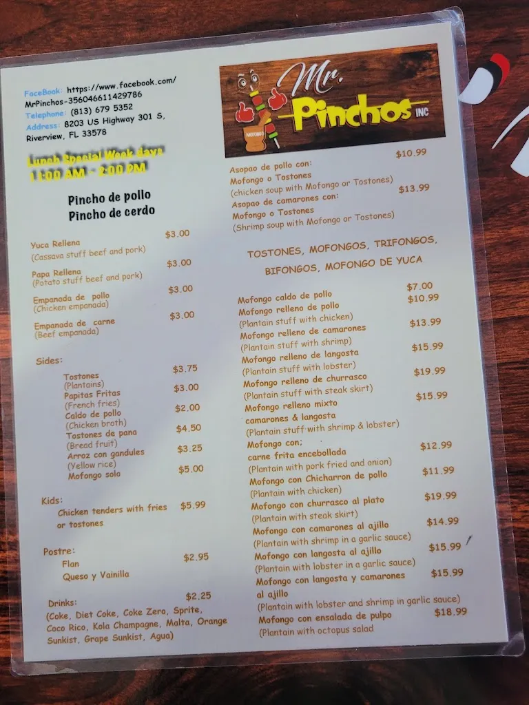 Menu_Mr. Pinchos_Riverview, FL_image_old_3