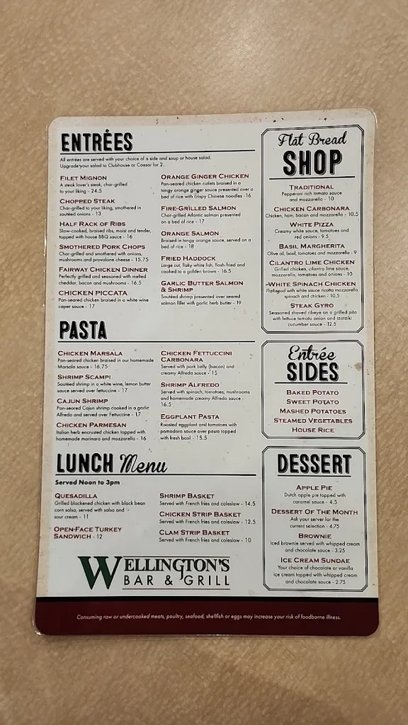 Menu_The Wellington Bar & Grill_Spring Hill, FL_image_old_1