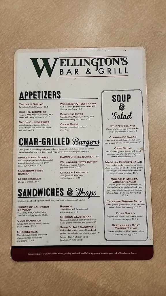 Menu_The Wellington Bar & Grill_Spring Hill, FL_image_old_2