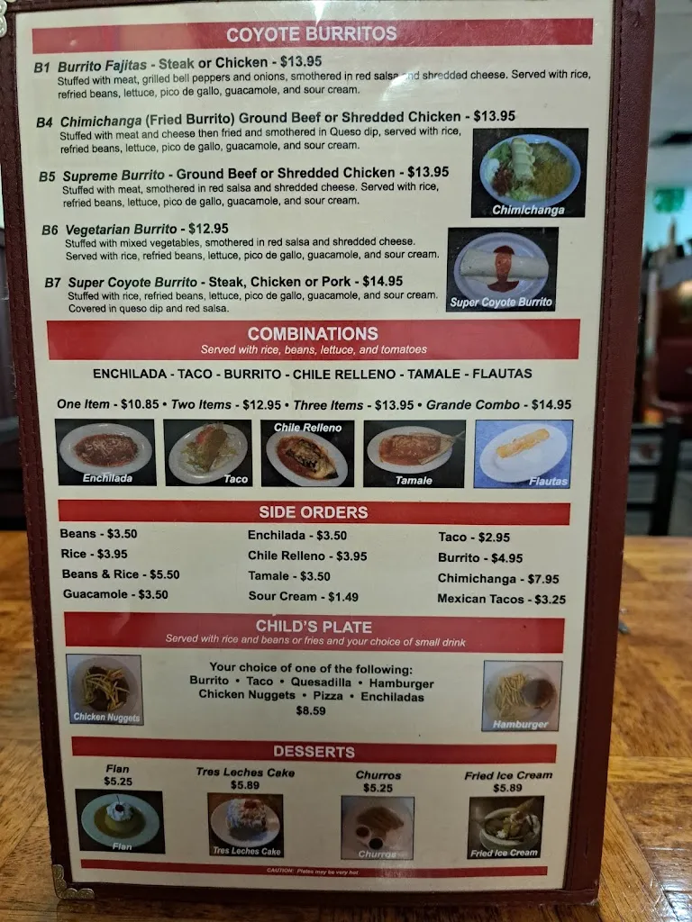 Menu_Coyote Rojo #4_Spring Hill, FL_image_old_3