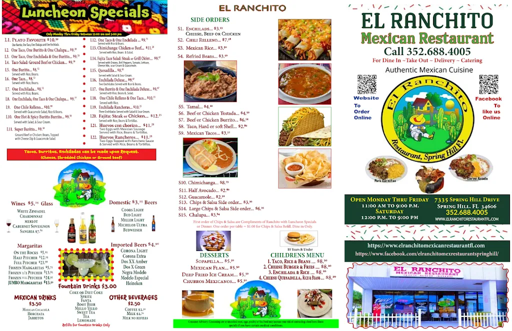 Menu_El Ranchito_Spring Hill, FL_image_old_2