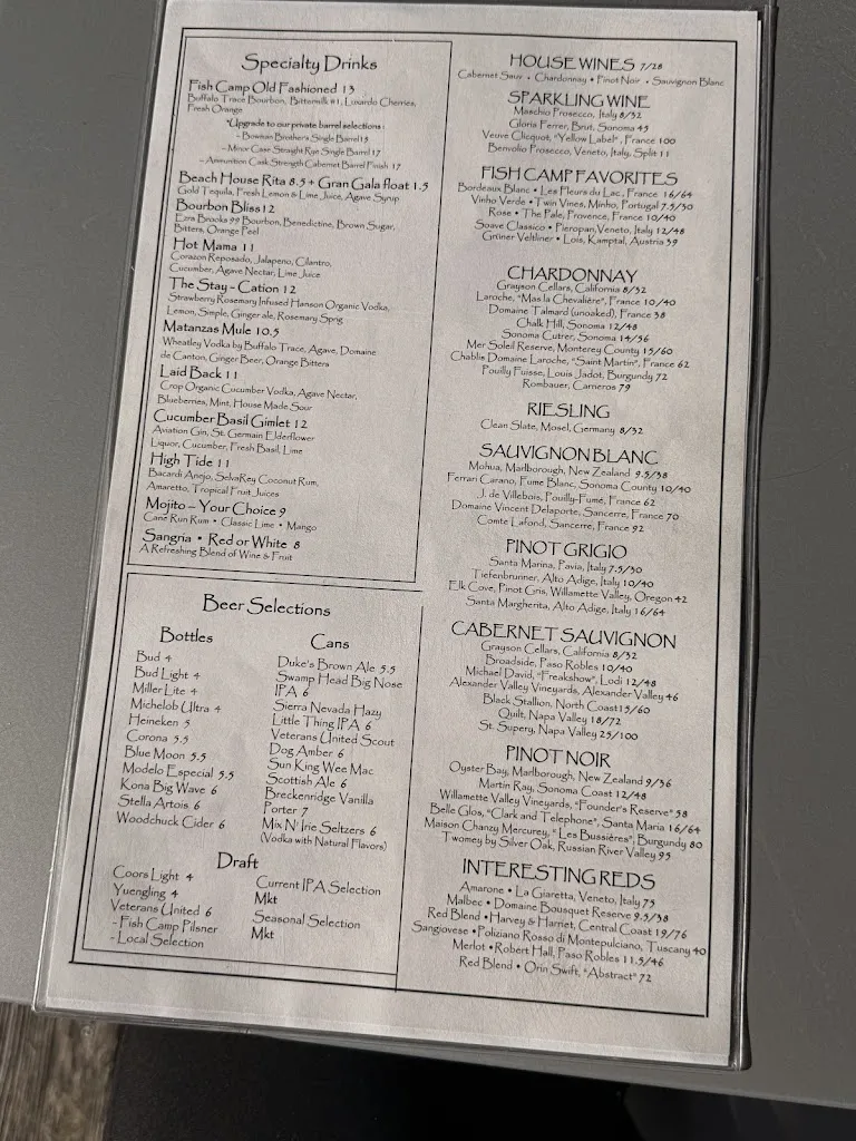 Menu_St. Augustine Fish Camp_St. Augustine, FL_image_old_3