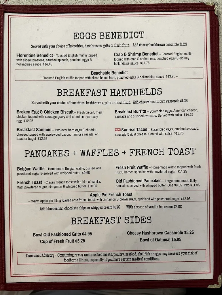 Menu_Beachside Diner_St. Augustine, FL_image_old_1