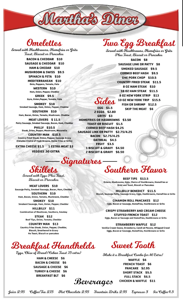 Menu_Martha's Family Restaurant_Seffner, FL_image_old_1