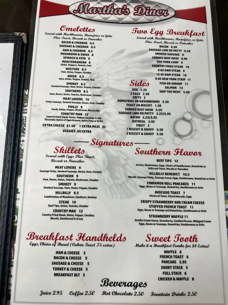 Menu_Martha's Family Restaurant_Seffner, FL_image_old_3