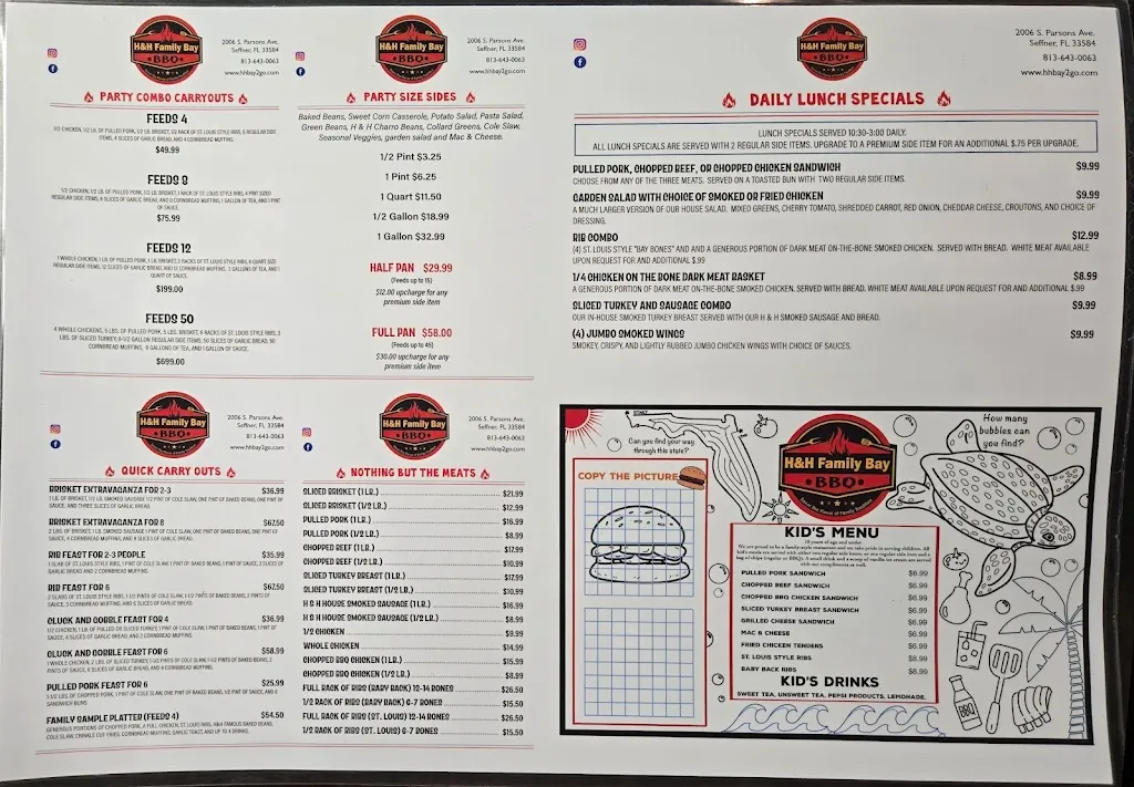 Menu_H & H Family Bay BBQ_Seffner, FL_image_old_2