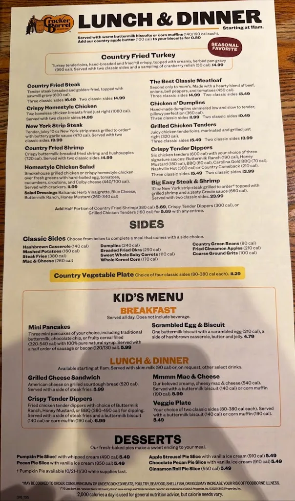 Menu_Cracker Barrel Old Country Store_Seffner, FL_image_old_1